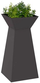 vidaXL Κηποθέτης με Κωνικό Κάλυμμα Μαύρος 35x35x73 εκ. από Χάλυβα.