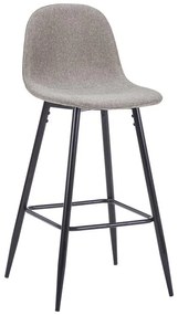 Bar stool medium height Bella light grey fabric-black metal leg 41x47x93cm 41x47x93 εκ.