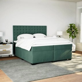 ΚΡΕΒΑΤΙ BOXSPRING ΜΕ ΣΤΡΩΜΑ ΣΚΟΥΡΟ ΠΡΑΣΙΝΟ 200X200ΕΚ. ΒΕΛΟΥΔΙΝΟ 3291017