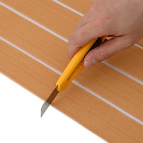 vidaXL Ματ Σκάφους Ριγέ Καφέ και Λευκό 240 x 60 cm EVA