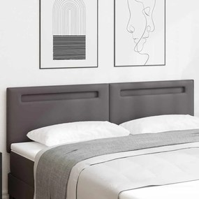 vidaXL Κεφαλάρι Επιτοίχιο με κεφαλάρι Γκρι 180 cm PVC