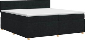 vidaXL Κρεβάτι box spring με στρώμα Μαύρο 200 x 200 cm Ύφασμα