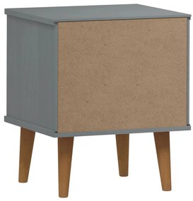 vidaXL Κομοδίνο MOLDE Γκρι 40 x 35 x 48 εκ. από Μασίφ Ξύλο Πεύκου