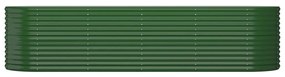 vidaXL Ζαρντινιέρα Πράσινη 296x80x68 εκ Γαλβανισμένος χάλυβας