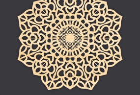 Σετ των 2 Intra απο ξύλο plywood 3mm-4mm πάχος Τρισδιάστατη Mandala Δίασταση 30x30 cm INTRAFABR-86061865