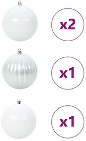 vidaXL Σέτ Χριστουγεννιάτικων Μπαλών XXL 4 pcs Λευκό Πλαστικό