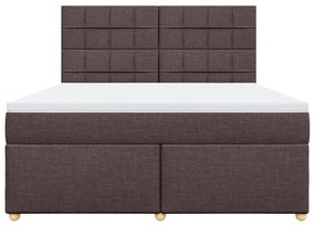 ΚΡΕΒΑΤΙ BOXSPRING ΜΕ ΣΤΡΩΜΑ ΣΚΟΥΡΟ ΚΑΦΕ 180X200 ΕΚ ΥΦΑΣΜΑΤΙΝΟ 3291362