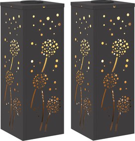 vidaXL Ηλιακό LED Φως Δρόμου 2 pcs Θερμό λευκό 18 x 18 x 50 εκ.