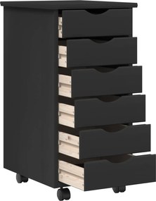 vidaXL Σετ Γραφείου και Κινητού Ντουλαπιού MOSS 2 pcs Μαύρο