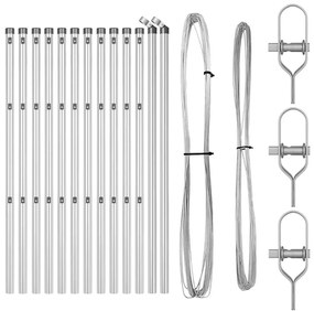 vidaXL Πό posts φράχτη 13 pcs Ασημί Ø32mm 80 εκ Γαλβανισμένος χάλυβας