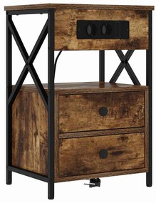 vidaXL Κομοδίνο Καπνιστή δρυς 40 x 31 x 60 εκ. Επεξεργασμένο ξύλο