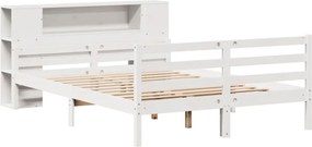 vidaXL Κρεβάτι Βιβλιοθήκη Χωρίς Στρώμα 140x200 εκ Μασίφ Ξύλο Πεύκο