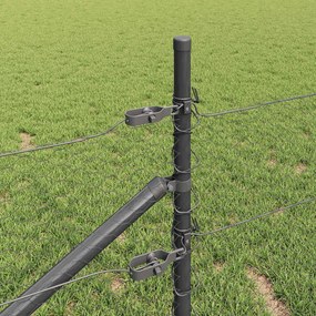 vidaXL Εξωτερική εξάγωνη περίφραξη με στήλη 50 x 1 m Γκρι Δίχτυ
