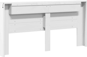 vidaXL Κεφαλάρι με ράφι Λευκό 200 x 16,5 x 103,5 cm Επεξεργασμένο ξύλο