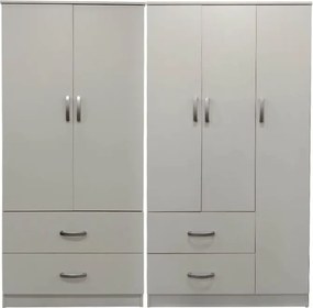 Ντουλάπα πεντάφυλλη Athos pakoworld λευκή 170x42x180εκ