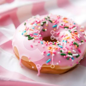 Σετ των 2 Intra Συλλεκτικό Ξύλινο Παζλ Plywood  4mm - Νόστιμο ροζ παγωμένο ντόνατ με ψεκασμούς Σε Ξύλινο Κουτί - Διαστάσεις: 10x10 cm – 25 κομμάτια