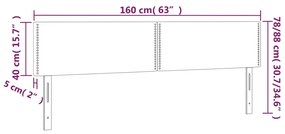 Κεφαλάρι Κρεβατιού LED Γκρι 160x5x78/88 εκ. από Συνθετικό Δέρμα 3121572