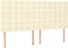 vidaXL Κρεβάτι Boxspring με Στρώμα Κρεμ 180x200 εκ. Συνθετικό Δέρμα