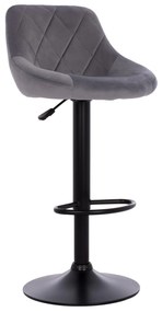 BAR STOOL  GREY VELVET, SUSPENSION 46x48,5x105cm