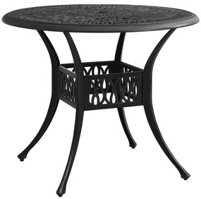 vidaXL Τραπέζι Κήπου Μαύρο 90 x 90 x 74 εκ. από Χυτό Αλουμίνιο