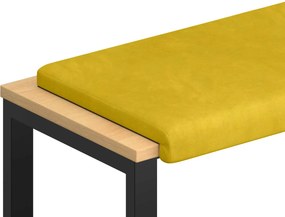 vidaXL Μαξιλάρι πάγκου Βελούδο Κίτρινο Βάθος 35 εκ.