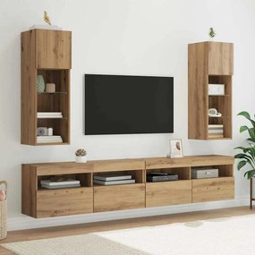 vidaXL Τοίχου ντουλάπες τηλεόρασης 2 pcs Artisan Oak