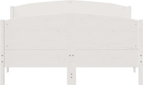 vidaXL Σκελετός Κρεβ. Χωρίς Στρώμα Λευκό 160x200 εκ Μασίφ Πεύκο