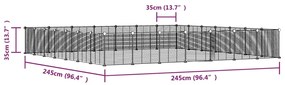 vidaXL Κλουβί Κατοικίδιων με 28 Πάνελ + Πόρτα Μαύρο 35 x 35εκ Ατσάλινο