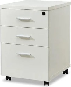 Συρταριέρα ξύλινη Nextdeco τροχήλατη λευκή Υ60x40x44εκ.