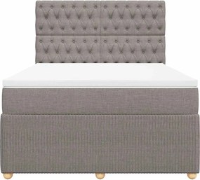 vidaXL Κρεβάτι Boxspring με Στρώμα Taupe 140x200 εκ. Υφασμάτινο