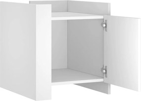 vidaXL Κομοδίνο Λευκό 45x50x50 εκ. από Επεξεργασμένο Ξύλο