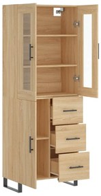vidaXL Ντουλάπι Sonoma δρυς 69,5 x 34 x 180 εκ. από Επεξεργασμένο Ξύλο
