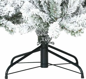 vidaXL Τεχνητό Χριστουγεννιάτικο Δέντρο με Χιόνι με βάση Λευκό 210 cm
