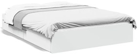 Πλαίσιο Κρεβατιού με Συρτάρια Λευκό 135x190 εκ Επεξεργ. Ξύλο - Λευκό