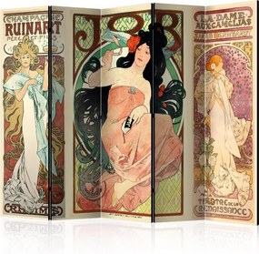 Διαχωριστικό με 5 τμήματα - Alphonse Mucha. Women's II [Room Dividers]