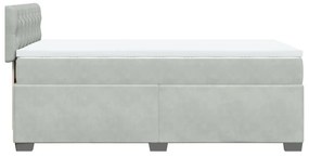 vidaXL Κρεβάτι Boxspring με Στρώμα Ανοιχτό Γκρι 80x200 εκ. Βελούδινο