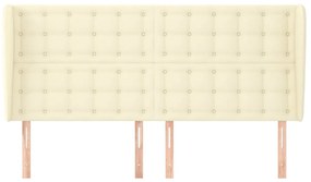 vidaXL Κεφαλάρι με Πτερύγια Κρεμ 183x23x118/128 εκ. Συνθετικό Δέρμα