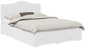 vidaXL Σκελετός Κρεβατιού Λευκό 140 x 190 cm Επεξεργασμένο ξύλο