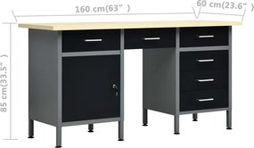 vidaXL Πάγκος Εργασίας με Τέσσερα Πάνελ Τοίχου