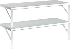 vidaXL Ράφια Τοίχου 2 τεμ. Ασημί 100x40 εκ. Ανοξείδωτο Ατσάλι