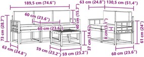 vidaXL Σειρά Καναπέ Εξωτερικού 6 pcs