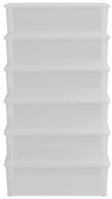 Κουτιά Αποθήκευσης Πλαστικά Στοιβαζόμενα 6 τεμ. 25 Λίτρων - Διαφανές