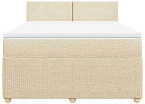 vidaXL Κρεβάτι Boxspring με Στρώμα Κρεμ 140x200 εκ. Υφασμάτινο