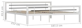 vidaXL Πλαίσιο Κρεβατιού Ασπρόμαυρο 180 x 200 εκ. Μεταλλικό