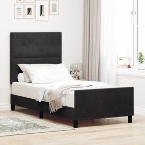 vidaXL Κρεβάτι Μαύρο 90x190 εκ. Βελούδο