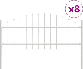 vidaXL Φράχτης Κήπου 8 pcs Λευκό 170 x 140 εκ