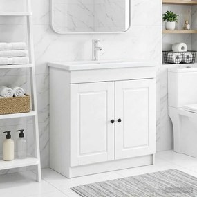 vidaXL Ντουλάπι κάτω από τον νιπτήρα Λευκό 56 x 37,5 x 81 εκ