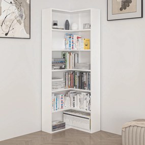 Βιβλιοθήκη Λευκό ANOCAR 60x20x176