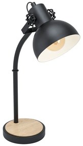 Φωτιστικό Επιτραπέζιο Lubenham 43165 Black-Brown Eglo Metal,Wood