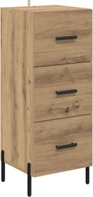 vidaXL Πλαϊνό γραφείο με συρτάρι artisan δρυς 34 x 34.5 x 90 εκ